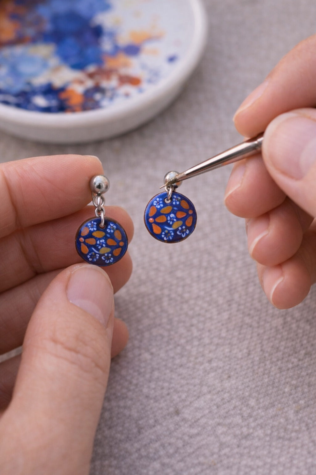 Minakari Earrings Design 1002 – Hand-Painted Persian Enamel Jewelry