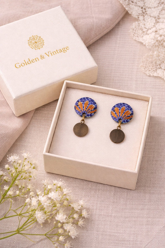 Minakari Earrings Design 1003 – Hand-Painted Persian Enamel Jewelry