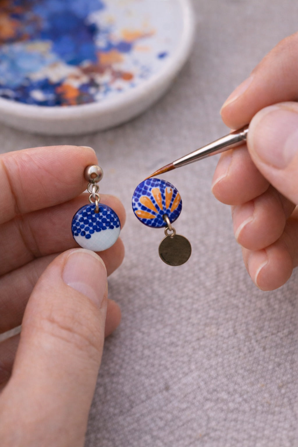 Minakari Earrings Design 1003 – Hand-Painted Persian Enamel Jewelry