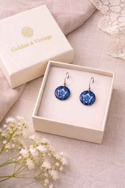 Minakari Earrings Design 1004 – Hand-Painted Persian Enamel Jewelry