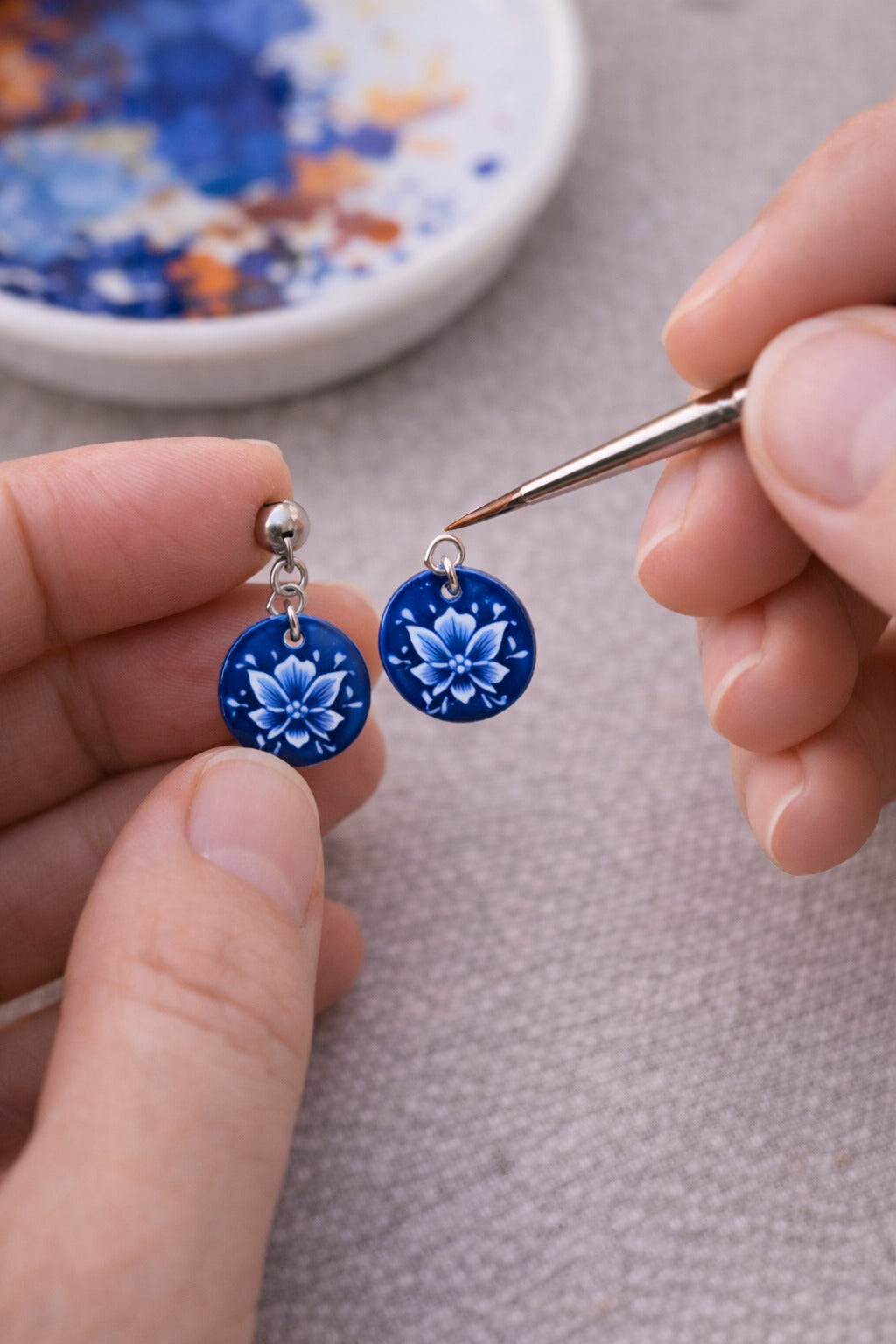 Minakari Earrings Design 1004 – Hand-Painted Persian Enamel Jewelry