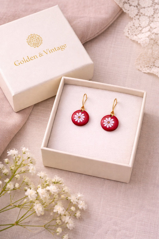 Minakari Earrings Design 1005 – Hand-Painted Persian Enamel Jewelry