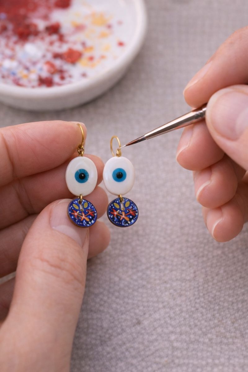 Minakari Earrings Design 1006 – Hand-Painted Persian Enamel Jewelry