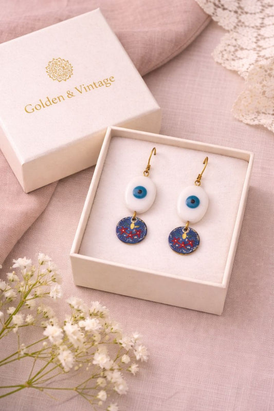 Minakari Earrings Design 1006 – Hand-Painted Persian Enamel Jewelry