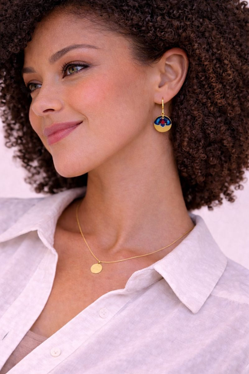 Minakari Earrings Design 1007 – Hand-Painted Persian Enamel Jewelry