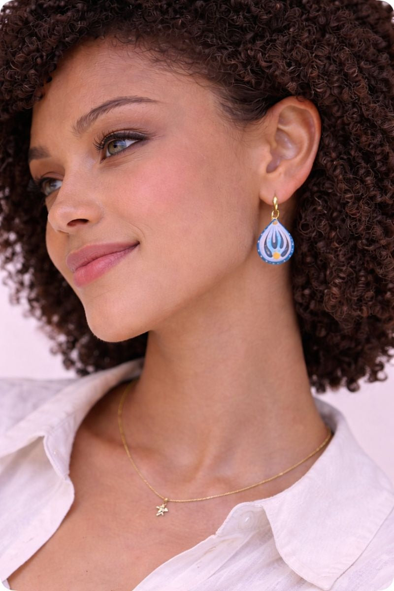 Minakari Earrings Design 1009 – Hand-Painted Persian Enamel Jewelry