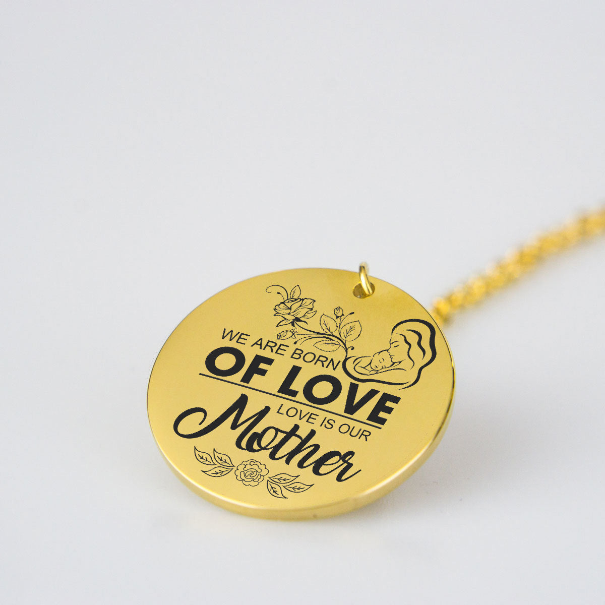 We are Born of Love Gold Pendant!