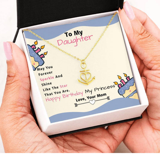 Amazing Anchor Heart Pendant Necklace Birthday Gift From Mom to Daughter!