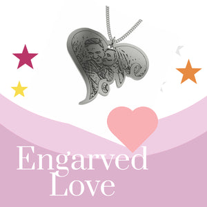 Engraved  Love Silver Pendant - goldenandvintage-