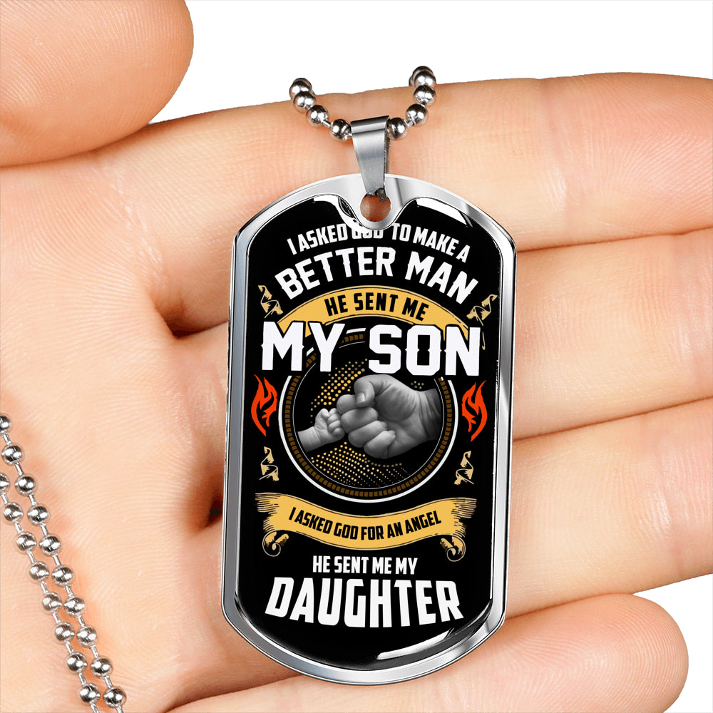 My Son My Daughter Luxury Customized Tag Personalized Gift For Dad