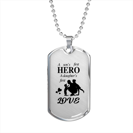 Father's Day Gift 2025, A Son's Hero A Daughter's Love Luxury Gift Tag Personalized Gift For Dad