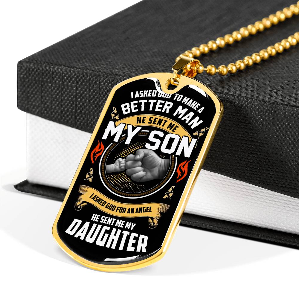 My Son My Daughter Luxury Customized Tag Personalized Gift For Dad