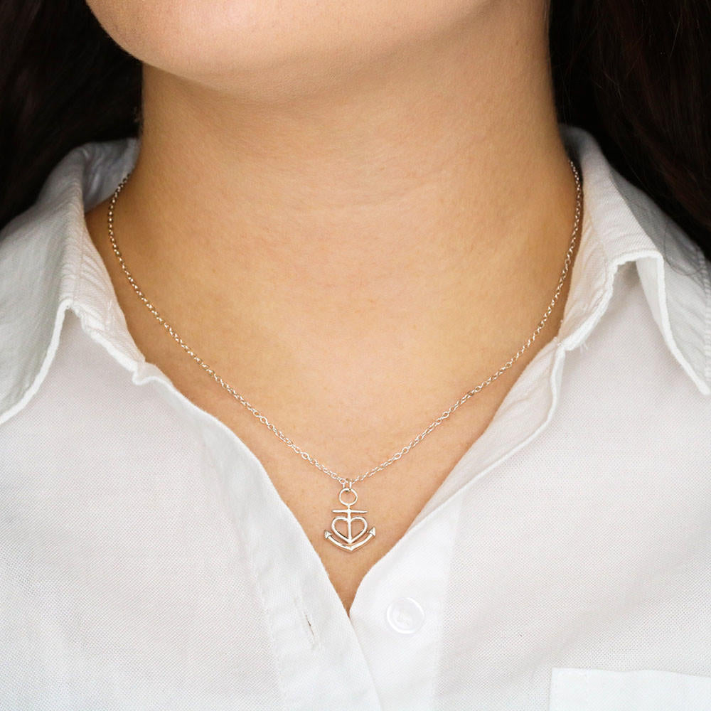 Amazing Anchor Heart Love Pendant Necklace Gift For Wife!