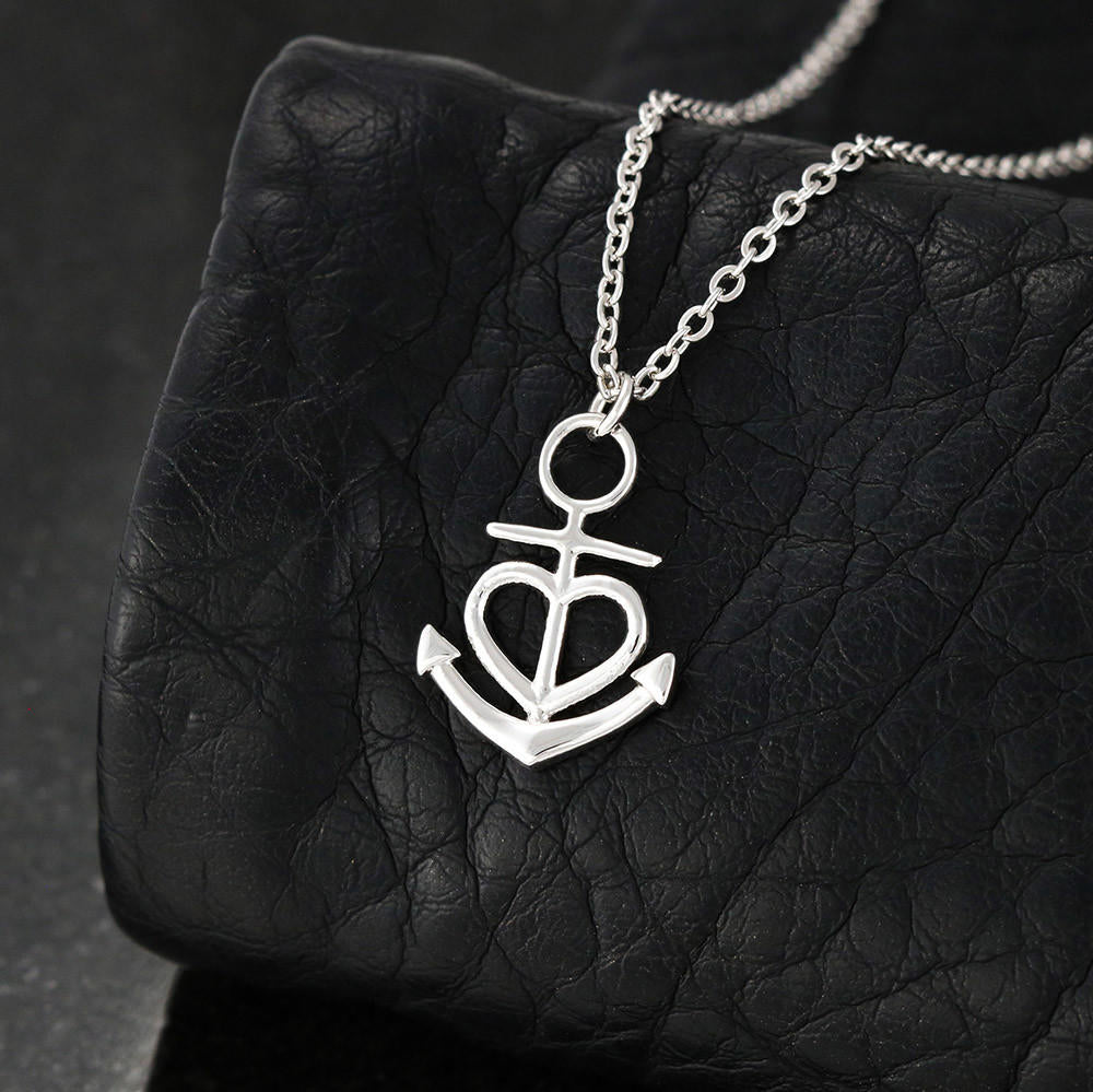 Amazing Anchor Heart Love Pendant Necklace Gift For Wife!