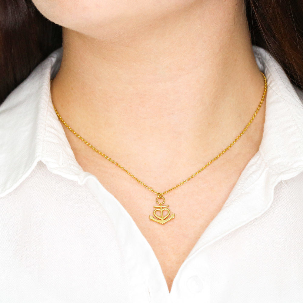 Amazing Anchor Heart Love Pendant Necklace Gift For Wife!