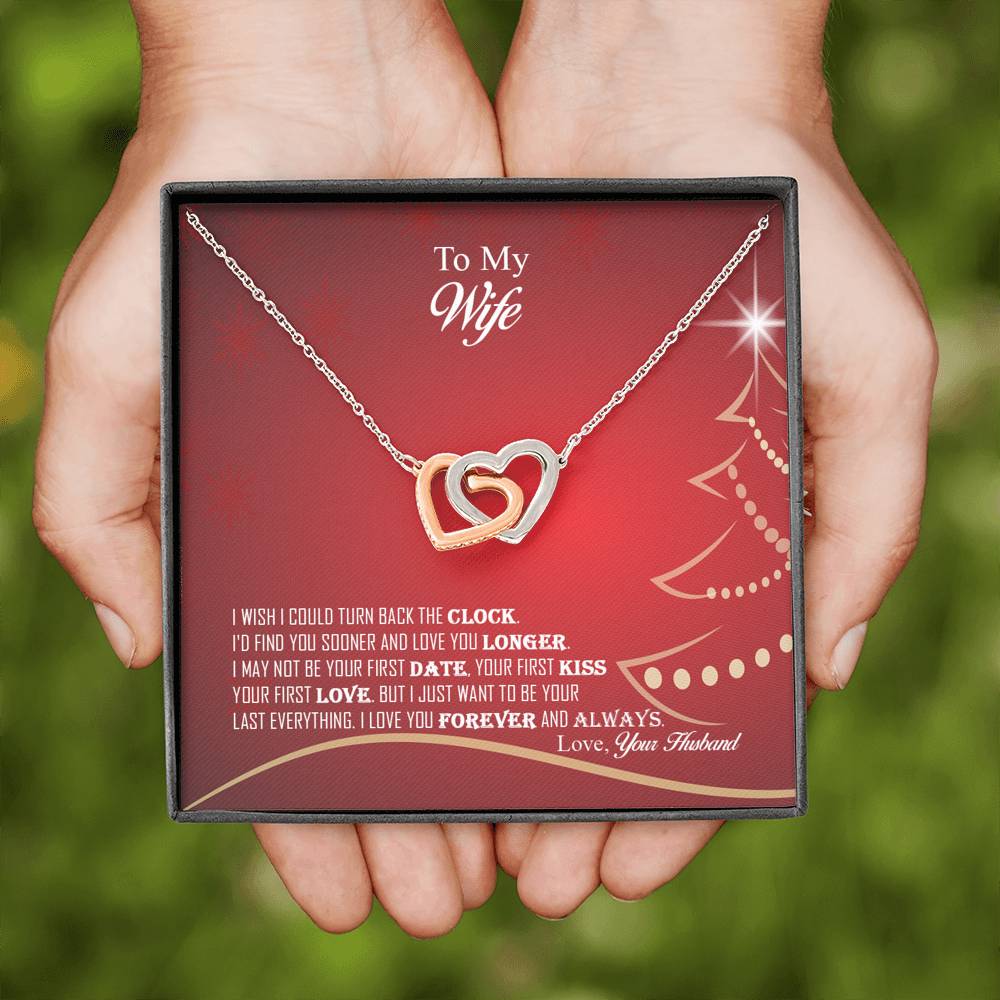Amazing Interlocking Heart Pendant Necklace Christmas Gift For Wife!