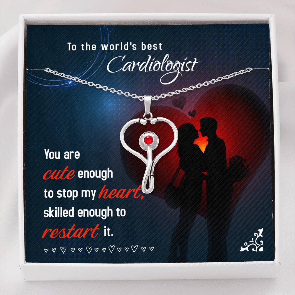 My Cardiologist Girlfriend Stethoscope Swarovski® Crystal Pendant